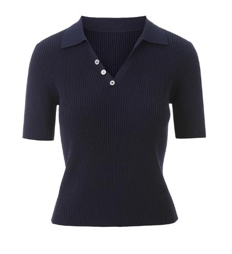 朗姿 短袖修身坑条针织衫LCET01KPR265 商品图3