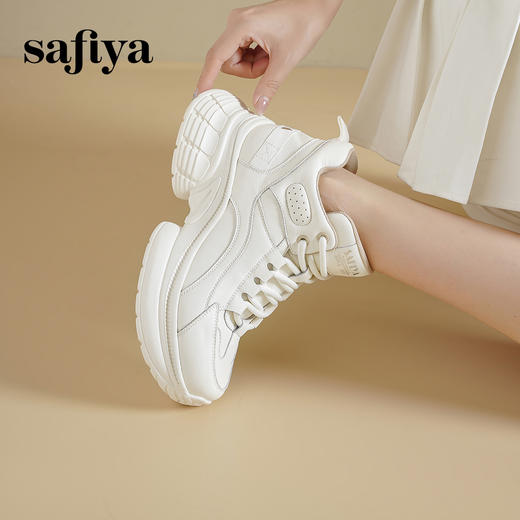 预售|Safiya/索菲娅2025小个子厚底增高轻便百搭休闲高帮运动老爹鞋SFD3112090 商品图5