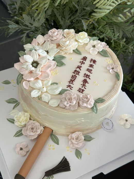 新中式团扇蛋糕，全部装饰可食用，提前5天以上预定 商品图4