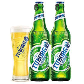 【2瓶特惠】Tuborg/乐堡啤酒 嘉士伯啤酒易拉环盖瓶装495ml*2瓶