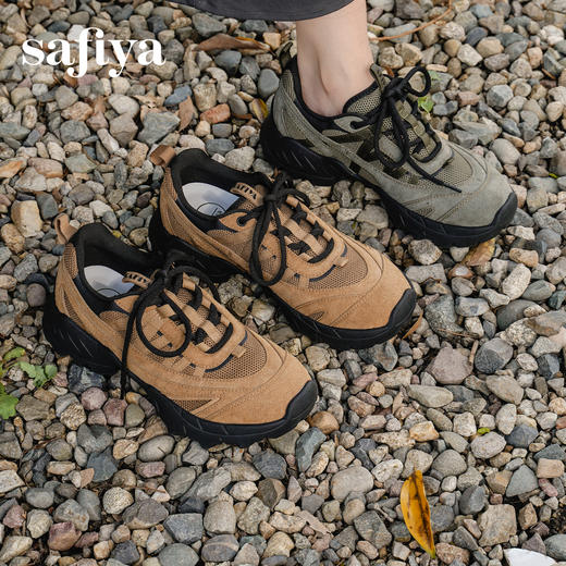 预售|Safiya/索菲娅2025复古轻便透气防滑减震户外徒步登山休闲运动鞋SFD3112443 商品图6