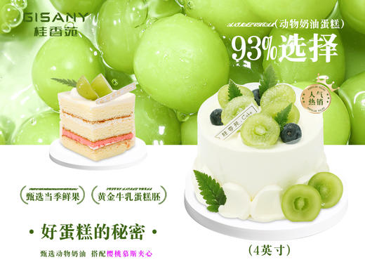 原价48元购4英寸动物奶油水果蛋糕图款水果随机搭配 商品图2