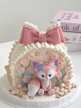 玲娜贝尔翻糖蝴蝶结 - 戚风蛋糕