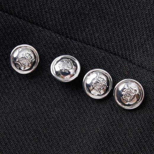 MAXRIENY时尚复古金属纽扣收腰修身黑色外套女 商品图3