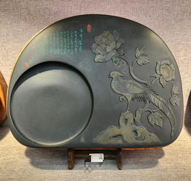 锦上添花金晕手工砚台大号黄皮歙砚