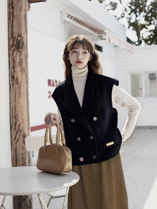 【高端系列】手工定制1206款10%山羊绒➕90%澳毛双面尼马甲喜出 商品图1