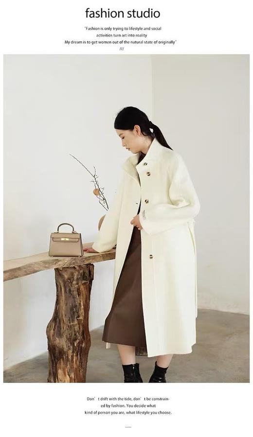 【高端系列】（微脏，介意勿入）手工定制8619款100%澳洲超细羊毛气长款双面尼大衣-喜出 商品图5