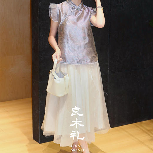 【预售7天】良木礼真丝花朵长裙（X7237） 商品图0