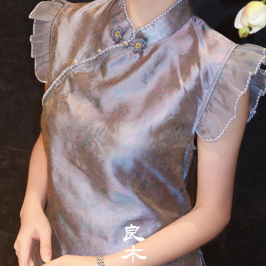 【预售7天】良木礼浮光锦真丝上衣（X7430） 商品图1