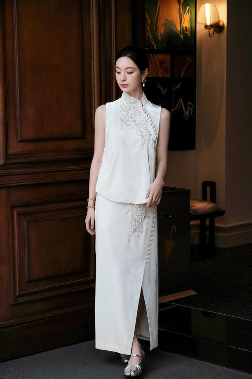 盛唐牡丹| 法式串珠丝绒设计上衣 商品图7