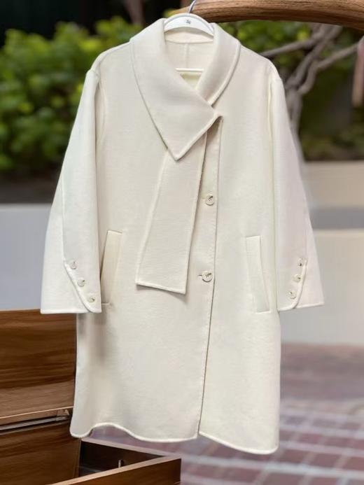 【高端系列】手工定制2325款70%绵羊毛围巾版双面尼大衣-喜出 商品图3