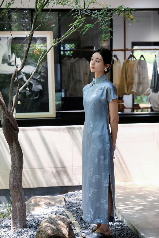 盛唐牡丹| 真丝提花古法旗袍裙 商品图1