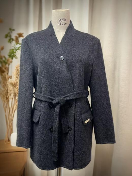 【高端系列】手工定制3246款100%羊毛气质双面尼中款大衣-喜出 商品图6