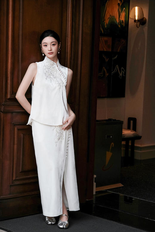 盛唐牡丹| 法式串珠丝绒设计上衣 商品图8