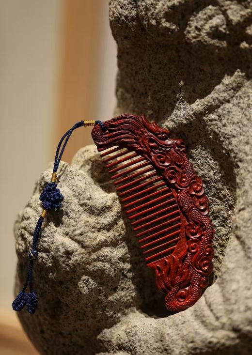 紫檀祥龙梳/如云木梳 商品图0