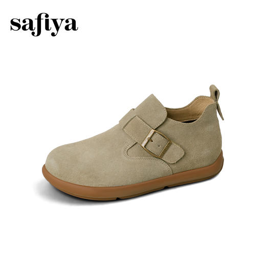 Safiya/索菲娅2025复古小踝靴高帮休闲全包平底百搭懒人勃肯鞋SFD3112169 商品图4