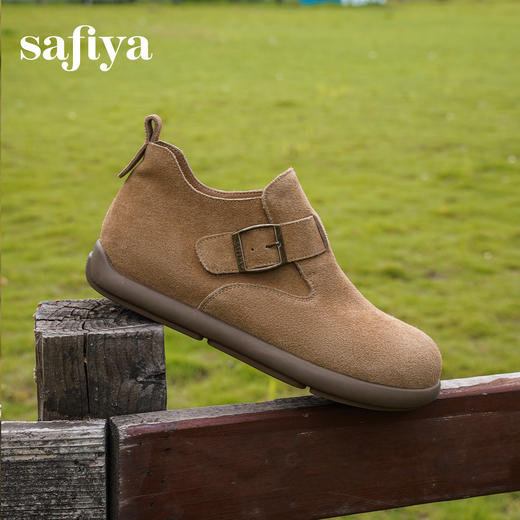 Safiya/索菲娅2025复古小踝靴高帮休闲全包平底百搭懒人勃肯鞋SFD3112169 商品图8