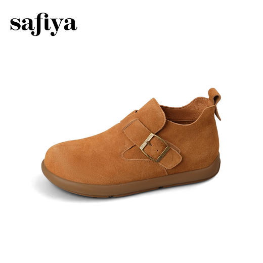 Safiya/索菲娅2025复古小踝靴高帮休闲全包平底百搭懒人勃肯鞋SFD3112169 商品图5