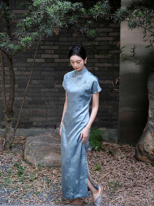 盛唐牡丹| 真丝提花古法旗袍裙 商品图6