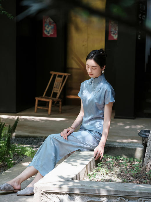 盛唐牡丹| 真丝提花古法旗袍裙 商品图4