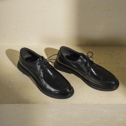 西村名物2025年秋季新款商务休闲正装皮鞋男系带百搭通勤单鞋T15CV31161 商品图3