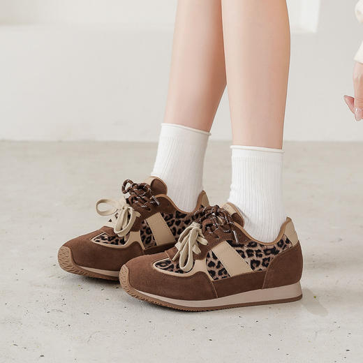 西村名物2025年秋季新款超轻厚底舒适透气系带运动鞋阿甘鞋德训鞋T25CM31551 商品图3