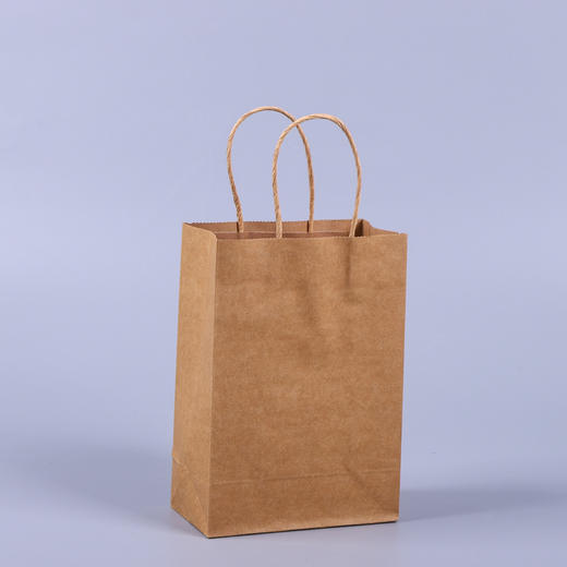 加厚牛皮纸手提袋 黄牛纸外卖餐饮打包袋 烘焙包装礼品袋 纯色包装袋子1个 商品图0