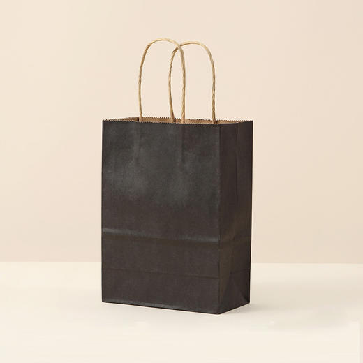 加厚牛皮纸手提袋 黑色外卖餐饮打包袋 烘焙包装礼品袋 纯色包装袋子1个 商品图0