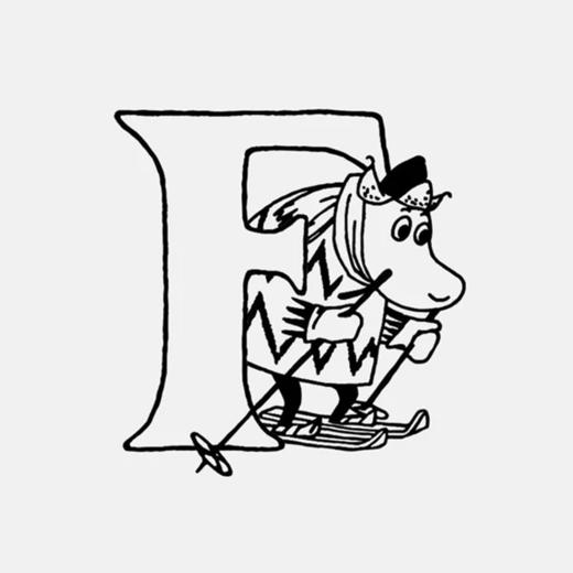 订购8周到｜Skultuna-Moomin 联名款-金色 字母F 吊坠 项链 [瑞典设计师〕 商品图1