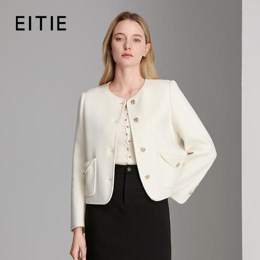EITIE爱特爱羊毛羊绒混纺柔软保暖舒适大衣8314002 商品图0