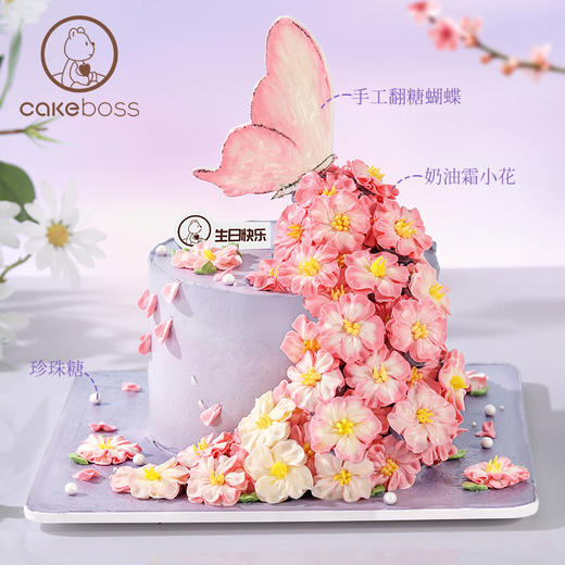 处女座“蝴蝶花海”水果奶油蛋糕 商品图2