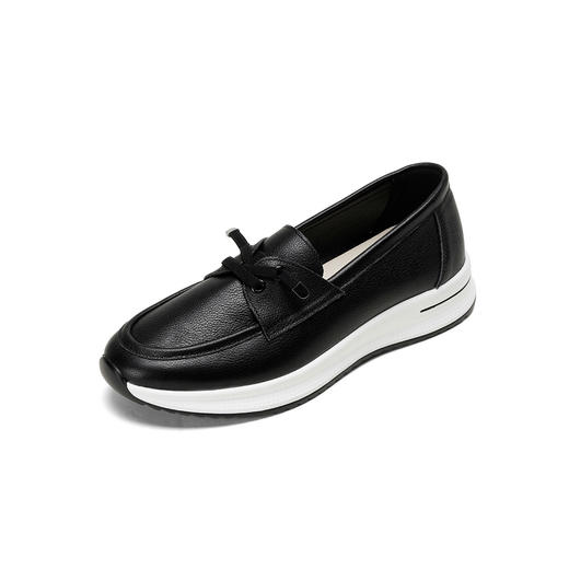 西村名物2025年秋季新款超轻厚底坡跟原皮舒适百搭深口单鞋休闲乐福鞋T25CM31531 商品图10