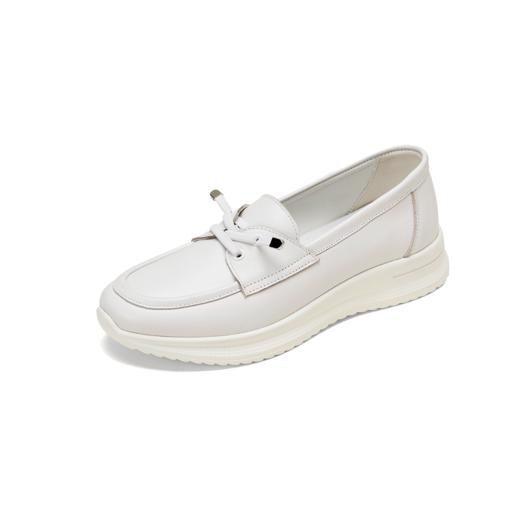 西村名物2025年秋季新款超轻厚底坡跟原皮舒适百搭深口单鞋休闲乐福鞋T25CM31531 商品图9