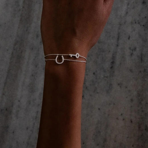 北京仓｜Skultuna-Pavé-银色 马蹄形 密钻 吊坠 手链［瑞典设计师］ 商品图3