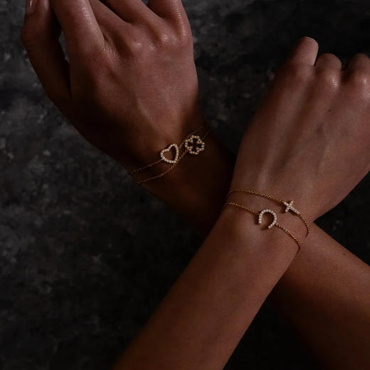 北京仓｜Skultuna-Pavé-金色 马蹄形 密钻 吊坠 手链［瑞典设计师］ 商品图4