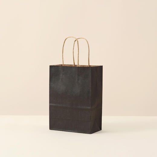 加厚牛皮纸手提袋 黑色外卖餐饮打包袋 烘焙包装礼品袋 纯色包装袋子1个 商品图1