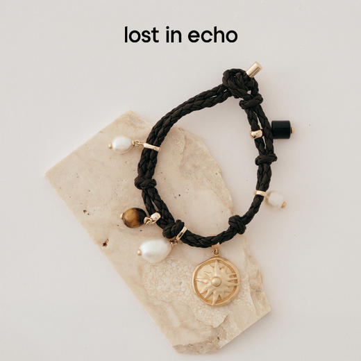 送女友lost in echo2025早秋新款珍珠玛瑙皮绳手工编织手链手串女 商品图0
