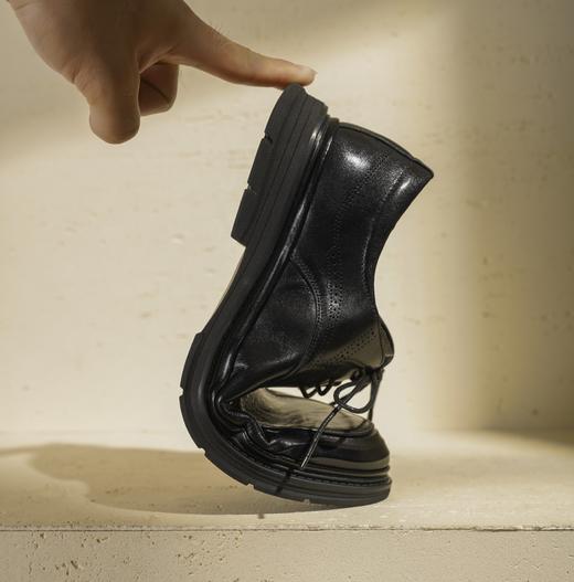 西村名物2025年秋季新款商务休闲正装皮鞋男系带百搭通勤单鞋T15CV31161 商品图4