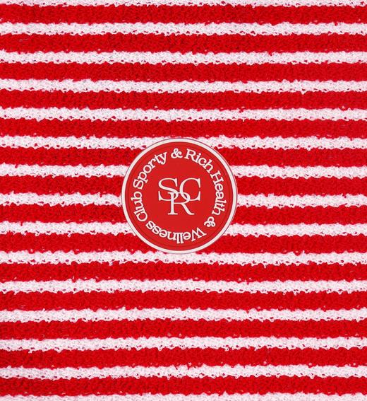 Sporty & Rich - Serif Logo Striped Terry Skirt - Fire Red Stripes - 女装 - 短裙 - 红色条纹 商品图4
