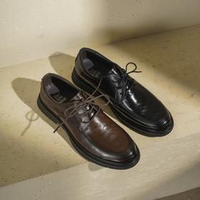 西村名物2025年秋季新款商务休闲正装皮鞋男系带百搭通勤单鞋T15CV31161