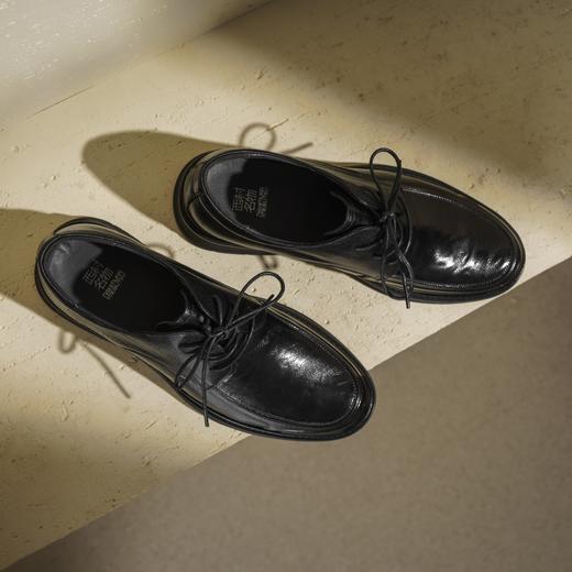 西村名物2025年秋季新款商务休闲正装皮鞋男系带百搭通勤单鞋T15CV31161 商品图1