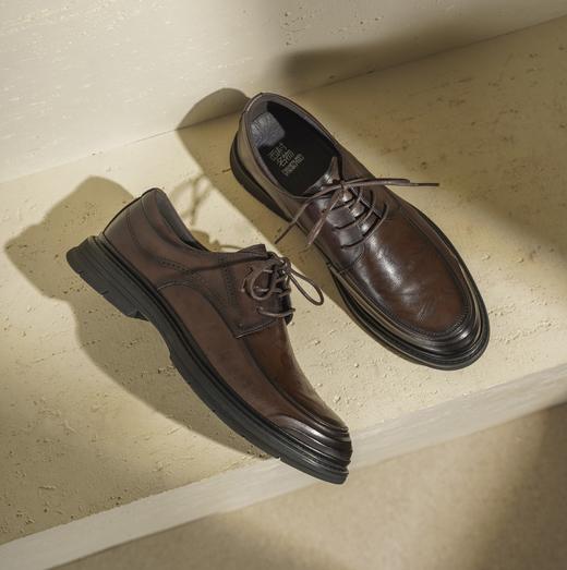 西村名物2025年秋季新款商务休闲正装皮鞋男系带百搭通勤单鞋T15CV31161 商品图5