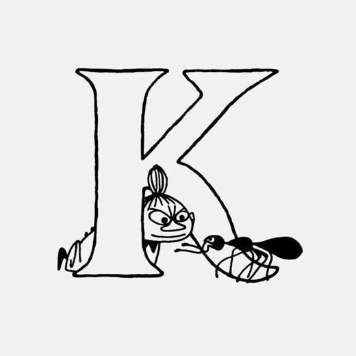 订购8周到｜Skultuna-Moomin 联名款-金色 字母K 吊坠 项链 [瑞典设计师〕 商品图1