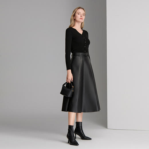 EITIE爱特爱纯棉羊皮触感柔软细腻皮裙8393001 商品图2