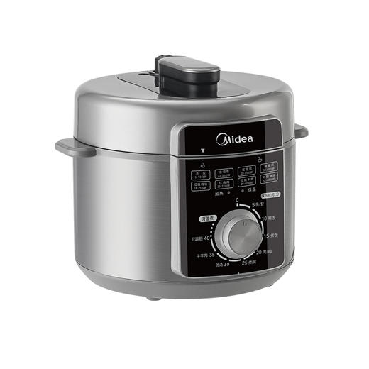 美的电压力锅(510669)机械旋钮5升6升大容量开盖煮压力锅14重安全保护易拆洗密封圈排气阀千瓦猛火力高压锅 MY-E5329 大容量双胆 5L 商品图1