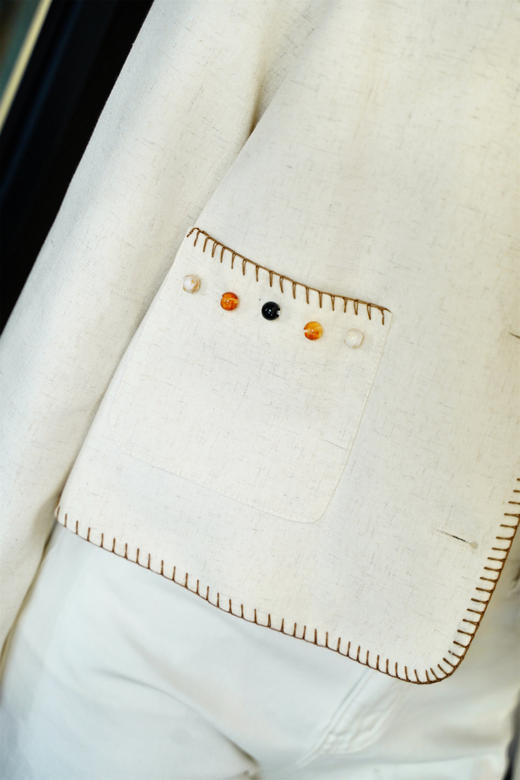 臣禾	【钩边香风外套】设计感圆领短外套	JZ253010101 商品图4