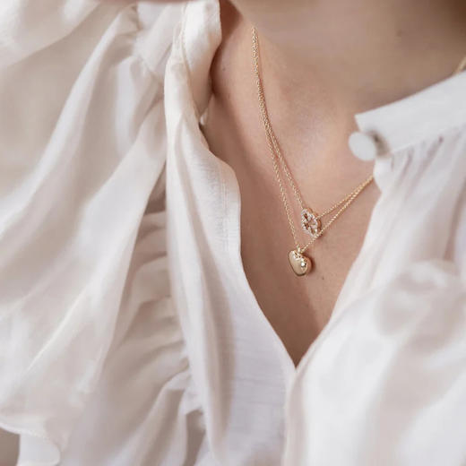 北京仓｜Skultuna-Pavé-金色 四叶草 密钻 吊坠 项链［瑞典设计师］ 商品图3