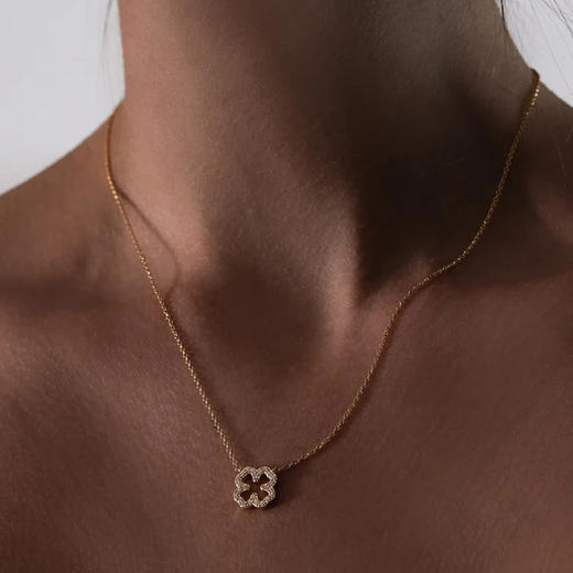 北京仓｜Skultuna-Pavé-金色 四叶草 密钻 吊坠 项链［瑞典设计师］ 商品图0