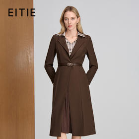 EITIE爱特爱撞料衬衫领下摆压褶设计连衣裙8307031