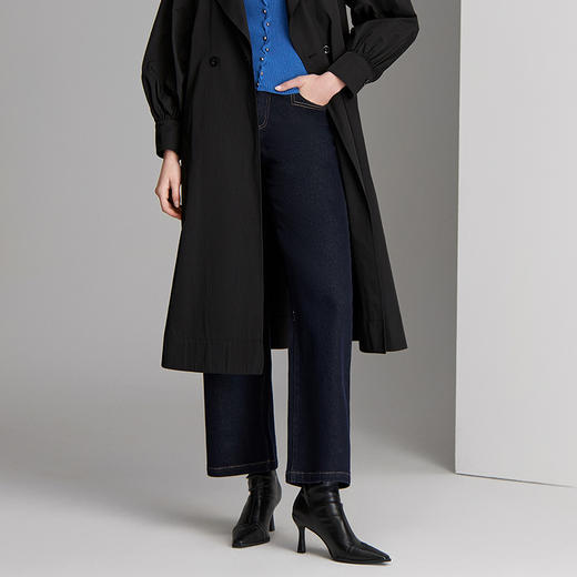 EITIE爱特爱天丝仿牛仔面料质感滑爽舒适直筒裤子8305015 商品图1